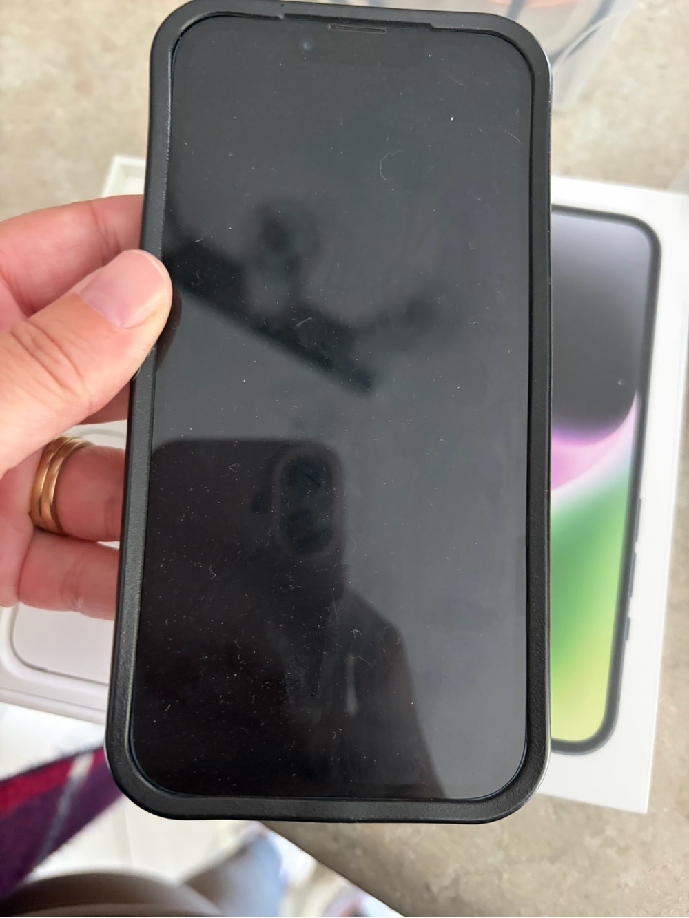 Apple iPhone 14 with Black Case - 128g-6.1 inch display screen